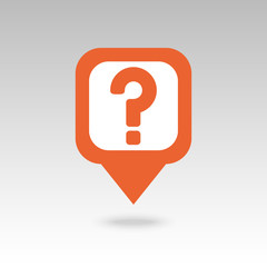 Question mark pin map icon. Map pointer, markers. 