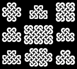 Celtic knots collection, vector illustration (black and white, isolated)