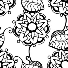 Monochrome Floral Pattern.