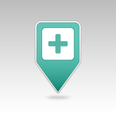 Fototapeta premium Plus, Hospital ,Pharmacy, Clinic pin map icon. 