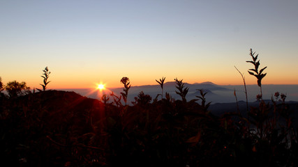 panorama levé soleil bromo, java