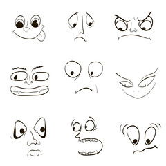 Image of emotions, fear of the wrath of angry joy