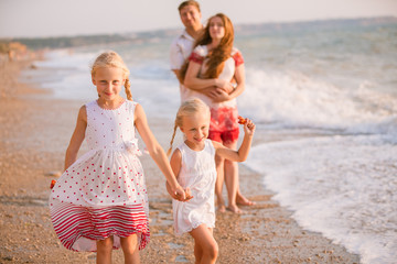 Family on the beach