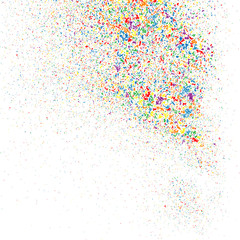 Colorful explosion of confetti. Grainy abstract  colorful texture on a white background. Design element. Vector illustration,eps 10.