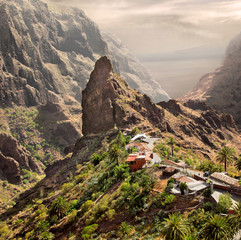 Obraz na płótnie Canvas A view of Masca village, Tenerife, Canary Islands