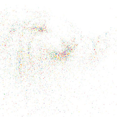 Colorful explosion of confetti. Grainy abstract  colorful texture on a white background. Design element. Vector illustration,eps 10.
