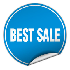best sale round blue sticker isolated on white