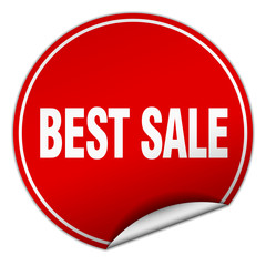 best sale round red sticker isolated on white