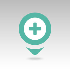 Plus, Hospital ,Pharmacy, Clinic pin map icon. 