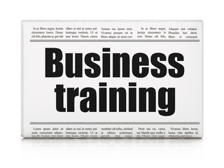 Learning concept: newspaper headline Business Training
