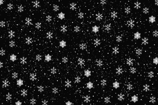 Snowflakes on a black background 