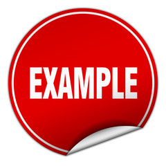 example round red sticker isolated on white
