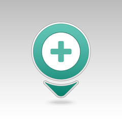 Plus, Hospital ,Pharmacy, Clinic pin map icon. 