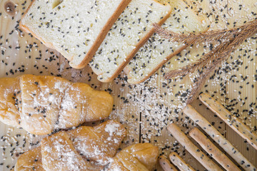 bread with sasemi on table