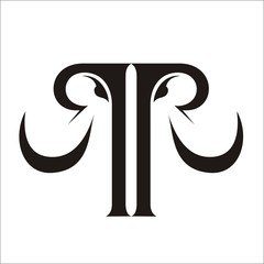 letter T/RTR/RR costum elephant 