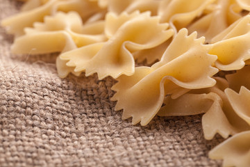 raw the pasta closeup