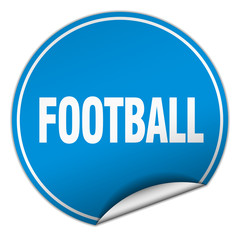 football round blue sticker isolated on white