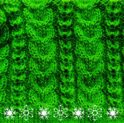 Knitted woolen texture green