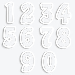 Set of numbers isolated on white background