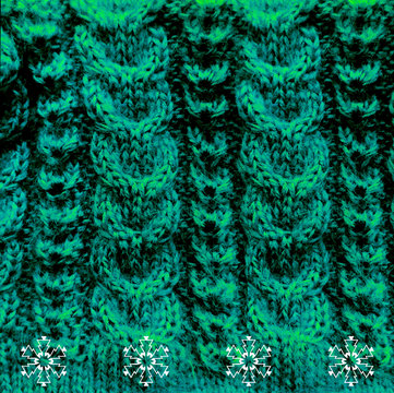Knitted woolen texture blue