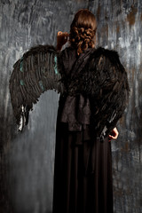 black angel girl stock image