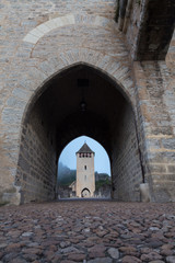Obraz premium The Pont Valentre in Cahors France, a World Heritage Site on the Camino de Santiago