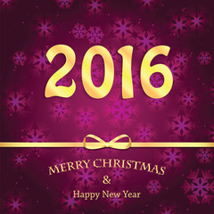 Christmas and New Year's background with snowflakes