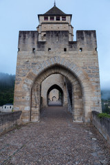Fototapeta na wymiar The Pont Valentre in Cahors France, a World Heritage Site on the Camino de Santiago