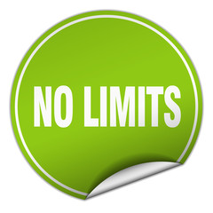 no limits round green sticker isolated on white