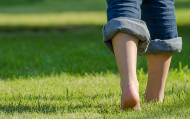 walking on grass