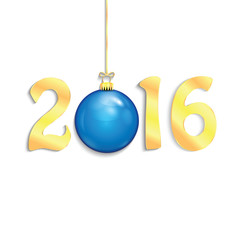 Happy new year background with Christmas bauble