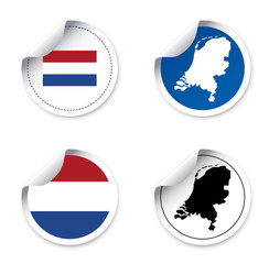 set stickers and labels with motives state netherlands