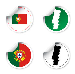 set stickers and labels with motives state portugal