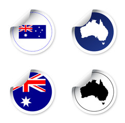 set stickers and labels wizh motive state australia