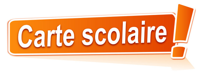 carte scolaire sur étiquette orange