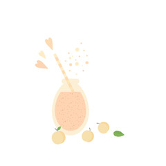 Apricot juice in glass jar on a table