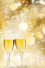 Celebrating with champagne
