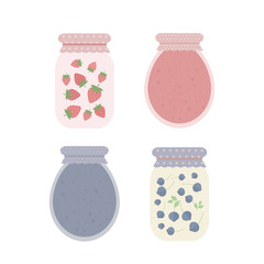 Jam in jars. Vector illustration