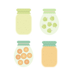 Jam in jars. Vector illustration