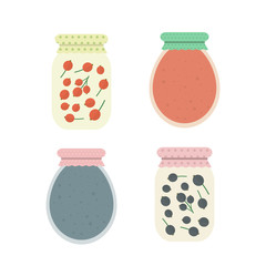 Jam in jars. Vector illustration