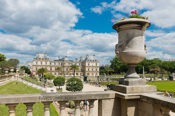 The beautiful view of the Luxembourg Gardens in Paris, France
