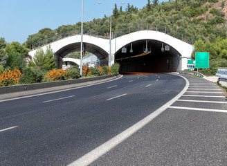 highway and entrance to the tunnel