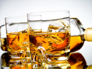 Two whiskeys and a bottle