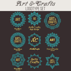 Oriental high quality logo templates set. Vector ethnic ornamental design for beauty salons, spa, massage, barber shops, saunas, healthcare and medicine.