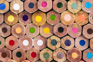 Back of colored pencils