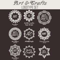 Oriental high quality logo templates set. Vector ethnic ornamental design for beauty salons, spa, massage, barber shops, saunas, healthcare and medicine