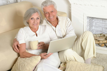 Mature couple with laptop