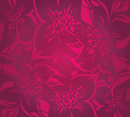 Red floral decorative holiday background with floral ornaments