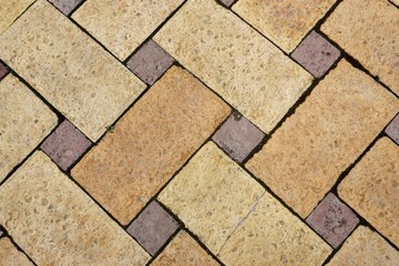 Limestone Brick Mosaic Ornamental Flooring Background