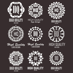 Oriental high quality logo templates set. Vector ethnic ornamental design for beauty salons, spa, massage, barber shops, saunas, healthcare and medicine. - 94270297